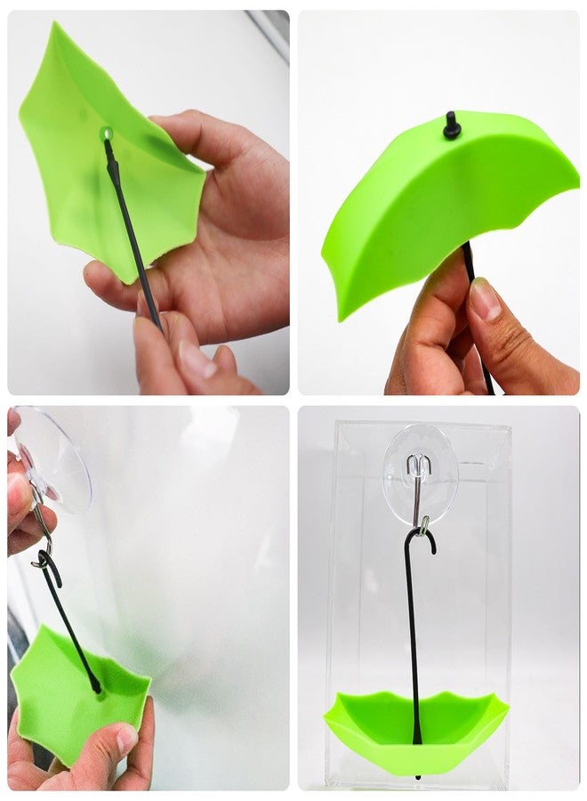 MHLLGN 3 Pack Plastic Umbrella Decorations with Suction Cups, Frog Habitat Platform, Reptile Decorations for Terrarium, Frog Tank Accessories, Terrarium Decor for Tree Frog, African Dwarf Frog, Toad - Image 4